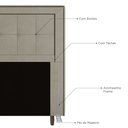 Ver imagem 5 de Cabeceira Cama Box Casal King Size Luxor 195cm com Tachas e Frame Corano Bege - Abmaza