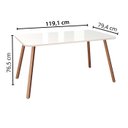 Ver imagem 3 de Mesa de Jantar 4 Lugares 119,1cm X 76,5cm com Tampo de Vidro Cor:off White com Rosê