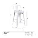 Ver imagem 2 de Kit 4 Banquetas Médias Iron Tolix com Encosto 66cm Branco