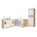 Ver imagem 2 de Quarto de Bebê Completo com Berço Americano 3 em 1 Doçura Multimóveis Mp4658 Madeirado/branco