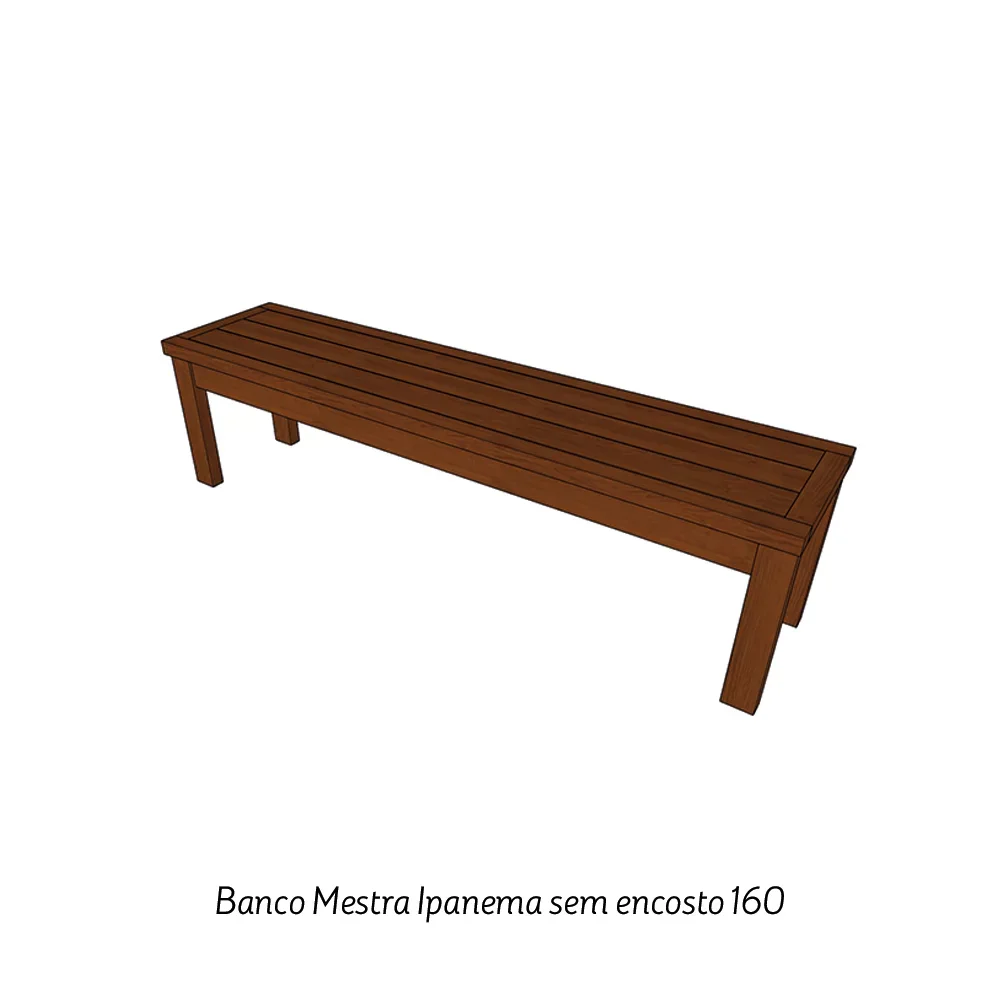 Banco em Madeira Maciça 3 Lugares 160cm Ipanema  - 6