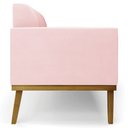 Ver imagem 6 de Sofá Namoradeira Base Madeira Castanho Maressa Suede Rosa Bebê - Ibiza