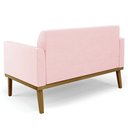 Ver imagem 5 de Sofá Namoradeira Base Madeira Castanho Maressa Suede Rosa Bebê - Ibiza