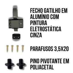 Fecho para janela Max ar/basculante Gatilho - Natural - 2