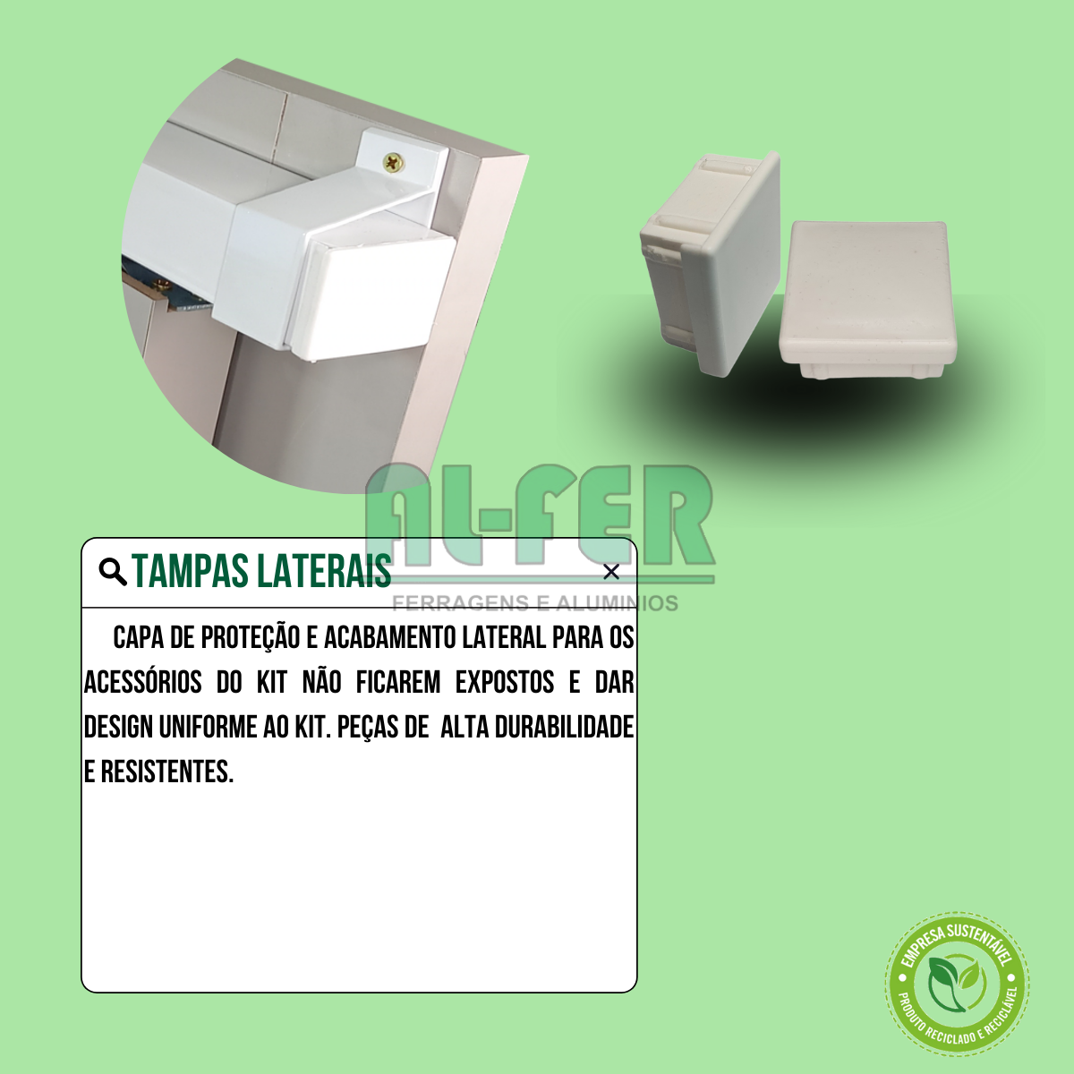 Kit Prático para Porta de Correr 75cm Trilho Inteiro Branco - 1,50m + 1 Par de Concha - 5