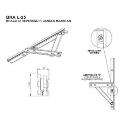 Braço de Janela Maxim-Ar 60cm Bronze - Madeira e Alumínio - 2