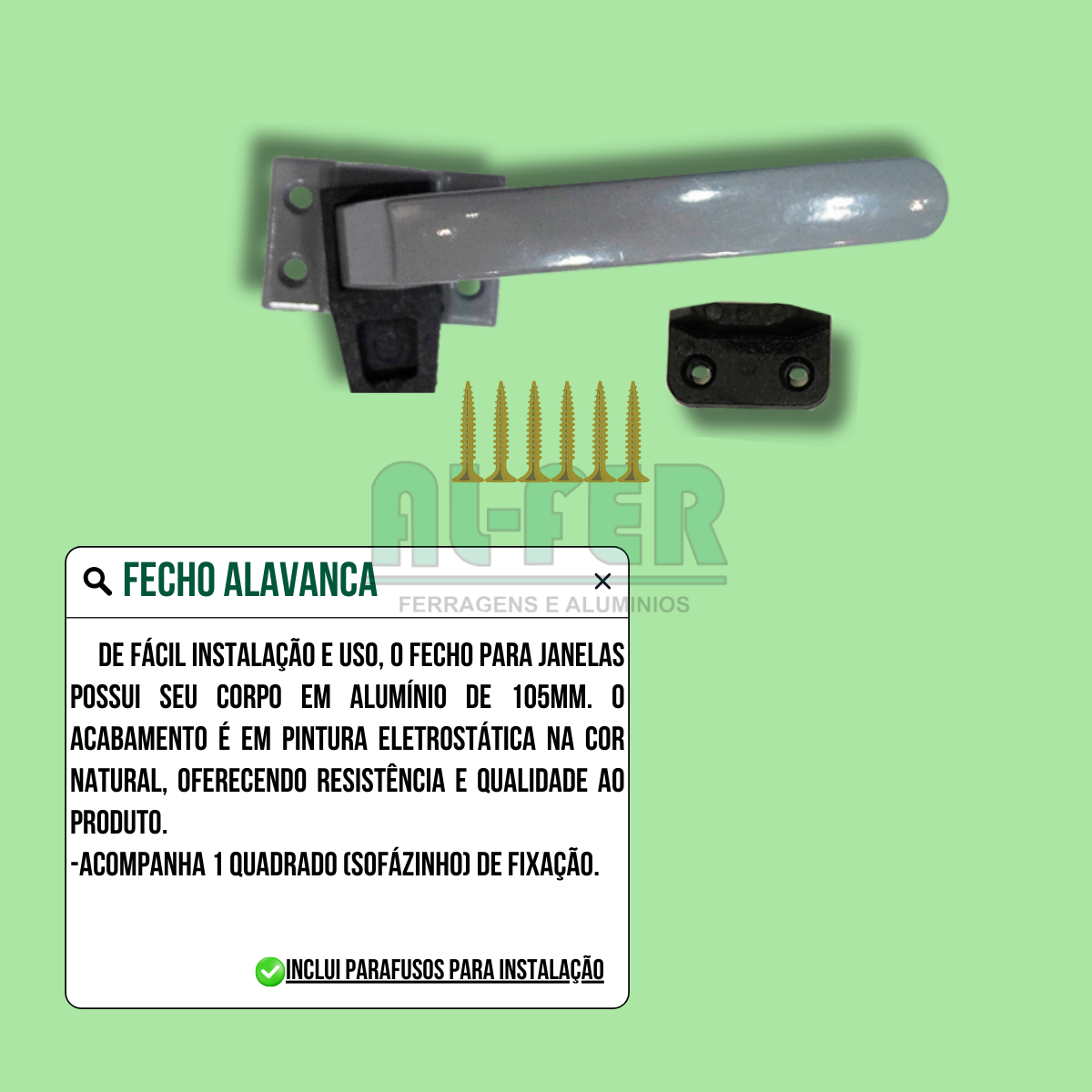 Kit Janela Maxim-ar Braço 40cm + Fecho Alavanca Madeira e Alumínio - 5