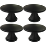 4 Puxadores Móveis Gaveta Ponto Redondo Furo Único 30mm:Preto Fosco - 1