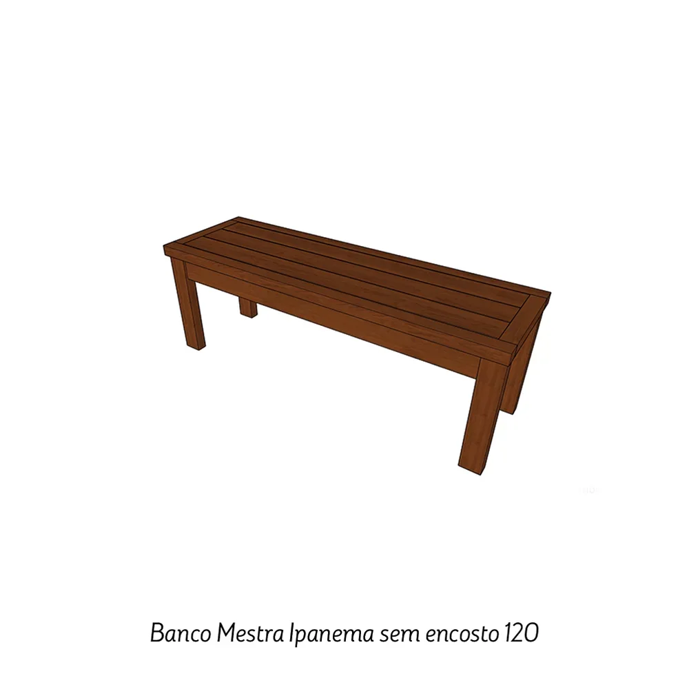 Banco em Madeira Maciça 2 Lugares 120cm Ipanema  - 5