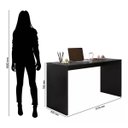 Ver imagem 3 de Mesa Home Office 127cm Escrivaninha Estudos Aparador Preta