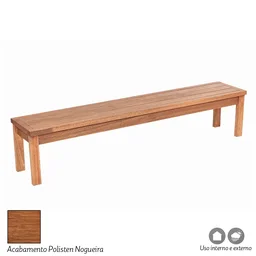 Banco em Madeira Maciça 4 Lugares 200cm Ipanema Mestra Móveis - 2