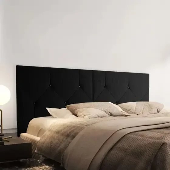 Cabeceira com Pés para Cama Box Casal 1,60 Berlim - Preta - 3