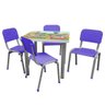 Conjunto Mesa com 4 Cadeiras Infantis Lg Flex Reforçadas LILÁS - 1