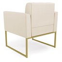 Ver mais imagens de Kit 1 Sofá Namoradeira e 2 Poltronas Elisa Corino Base Metálica Industrial Dourado - D'Rossi Cor