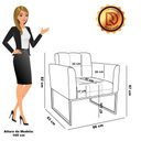 Ver imagem 4 de Kit 1 Sofá Namoradeira e 2 Poltronas Elisa Corino Base Metálica Industrial Dourado - D'Rossi Cor