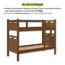 Ver imagem 4 de Beliche com Cama Auxiliar 03 Colchões D20 Treliche Completa Cor:castanho