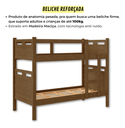 Ver imagem 4 de Beliche com Cama Auxiliar 03 Colchões D20 Treliche Completa Cor:castanho