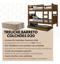 Ver imagem 2 de Beliche com Cama Auxiliar 03 Colchões D20 Treliche Completa Cor:castanho
