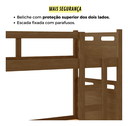Ver imagem 5 de Beliche com Cama Auxiliar 03 Colchões D20 Treliche Completa Cor:castanho