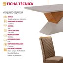 Ver imagem 6 de Mesa Aster 6 Lugares MDF Vidro Serigrafado Cadeiras Lira Veludo Off White Moderna