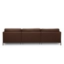 Ver imagem 7 de Sofá Decorativo Karine 5 Lugares Sala de Estar 300cm com Chaise Pés em Aço Couro Marrom Chocolate G8