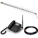 Ver imagem 1 de Kit Telefone 3G com Antena Celular Rural Dual 2 Chip Quad Band Oi Vivo Claro Tim Anatel Completo - P