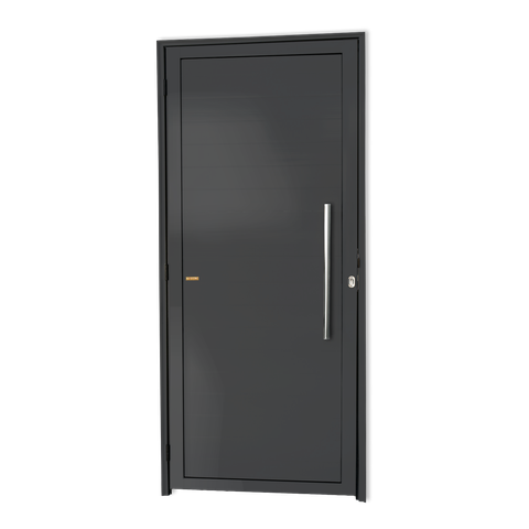 Porta Alumínio Lambril c/Puxador D.Cinza 100 Brimak