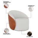 Ver imagem 3 de Poltrona Sala Orgânica Kit 2 Lua Giratória Sintético Pu Nozes/linho D03 - D’Rossi