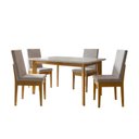 Ver imagem 2 de Conjunto Sala de Jantar Siera 4 Lugares Vidro Retangular Madeira Maciça Dakota