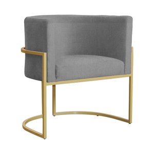 Poltrona Decorativa Luana Requinte Suede Cores - DS Estofados - Cinza