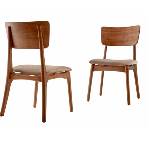Conjunto com 2 Cadeiras Viena Gold em Madeira Maciça para Sala de Jantar