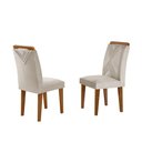 Ver imagem 1 de Conjunto 2 Cadeiras Sarah Mdf Rufato Veludo Creme E Imbuia