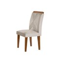 Ver imagem 2 de Conjunto 2 Cadeiras Sarah Mdf Rufato Veludo Creme E Imbuia