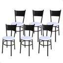 Ver imagem 1 de Conjunto 6 Cadeiras Pretas para Cozinha Viena Cor:branco