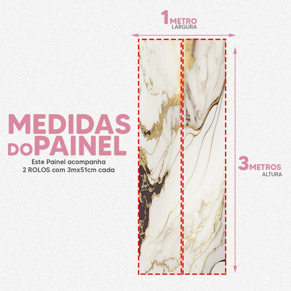 Papel de Parede Painel 3D Mármore Branco 1M Brilho Viníl Revestimento Pedra Requinte Auto Colante - 5