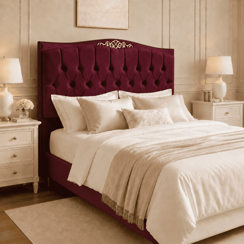 Cabeceira Cama Casal King Greta 195cm Estofada Suede Design Clássico