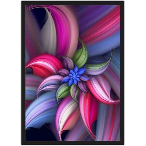 Quadro Decorativo Abstrato Flor Com Moldura Salas Decorações G05