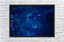 Ver imagem 3 de Quadro Decorativo Abstrato Geométrico Tons Azul Com Moldura Salas Decorações