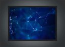 Ver imagem 2 de Quadro Decorativo Abstrato Geométrico Tons Azul Com Moldura Salas Decorações