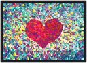 Ver imagem 1 de Quadro Decorativo Abstrato Coração Com Moldura Salas Decorações G06