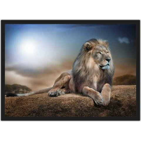 Quadro Decorativo Leão Animais Salas Quartos Decorações Com Moldura G01