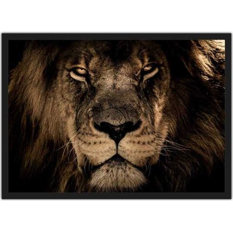Quadro Decorativo Leão Animais Salas Quartos Decorações Com Moldura G05