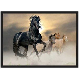 Quadro Decorativo Cavalo Animais Salas Quartos Decorações Com Moldura G02