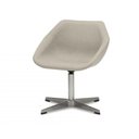 Ver imagem 1 de Poltrona Giratoria Neo Assento Quaker Cinza Claro Base Fixa Cromada - 55398