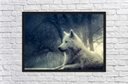 Ver imagem 4 de Quadro Decorativo Lobo Branco Animais Salas Quartos Decorações Com Moldura