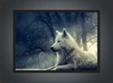 Ver imagem 2 de Quadro Decorativo Lobo Branco Animais Salas Quartos Decorações Com Moldura