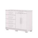Ver imagem 2 de Cômoda Sapateira Sirius 5 Gavetas 2 Portas Branco - Vila Rica