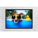 Ver imagem 4 de Quadro Decorativo Cão De Óculos Pet Shop Animais Salas Quartos Decorações Com Moldura G03
