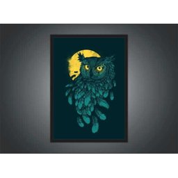 Quadro Decorativo Coruja Abstrato Ave Animais Salas Quartos Decorações com Moldura - 3