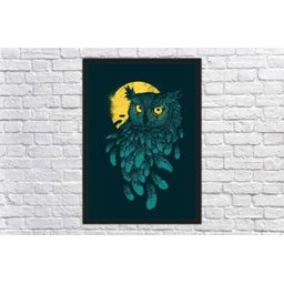 Quadro Decorativo Coruja Abstrato Ave Animais Salas Quartos Decorações com Moldura - 4